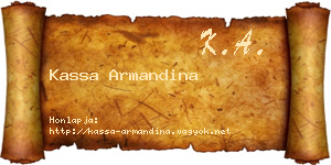 Kassa Armandina névjegykártya
